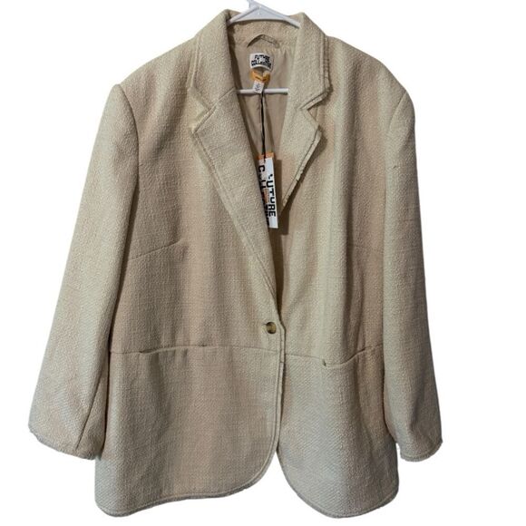 🌹 NWT:FUTURE COLLECTIVE BY JENNY K LOPEZ CREAM BLAZER - Picture 1 of 5